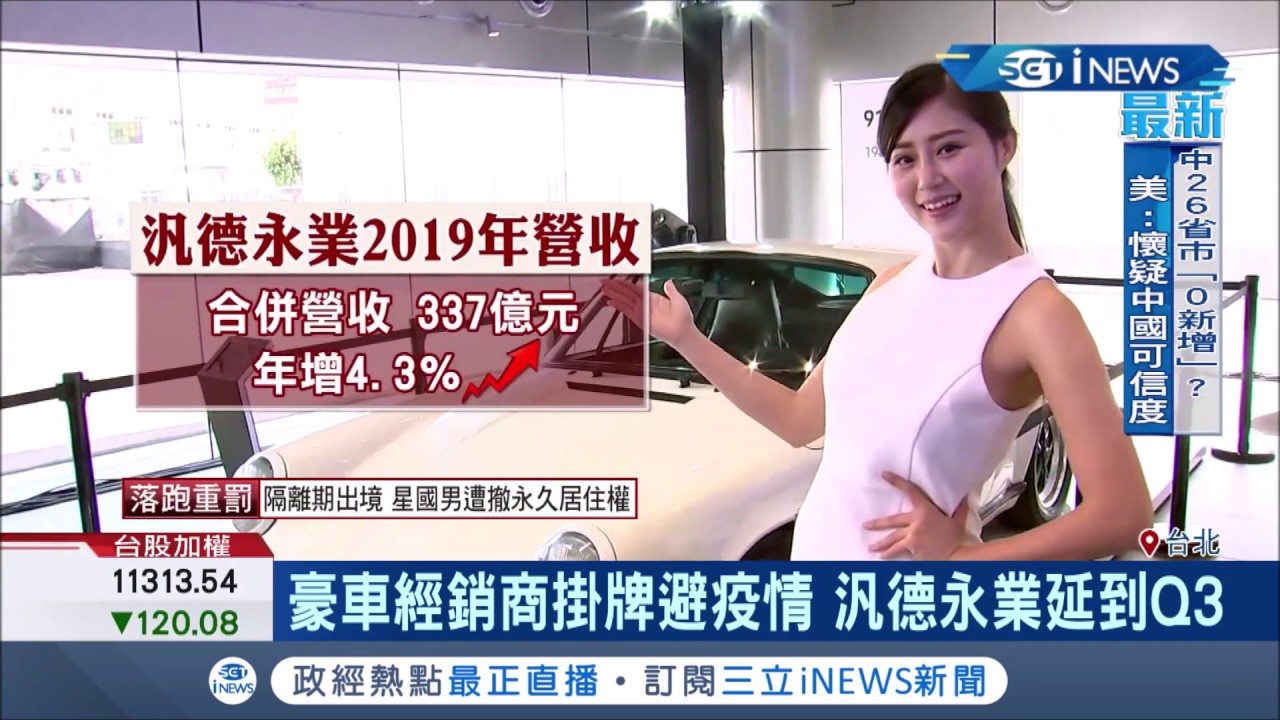 豪車經銷商掛牌避疫情!汎德永業延到Q3｜記者張桓軒 李仁文｜【台灣要聞。先知道】20200227｜三立iNEWS