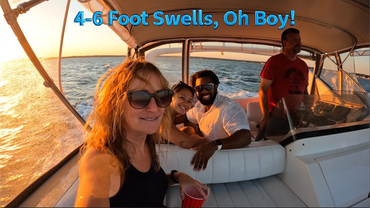 Cindy loses Chris, we hit some 6 footers and we lose the cat! Join us and watch the chaos of boating
