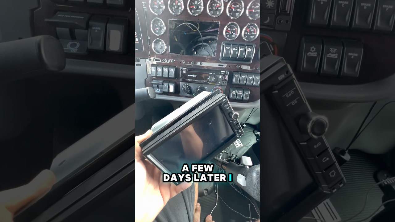 The new stereo upgrade didn't work out on my Peterbilt truck #bumpapp #amo