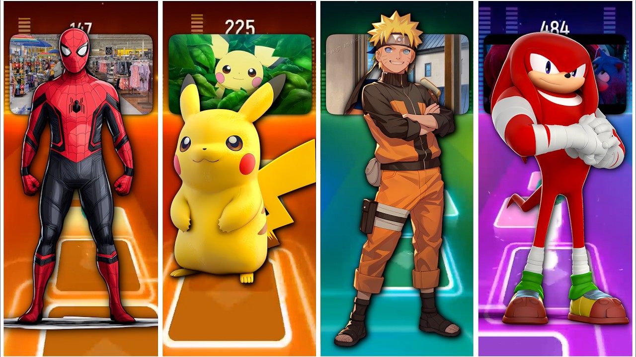 SPIDERMAN 🆚 PIKACHU 🆚 NARUTO 🆚 SONIC