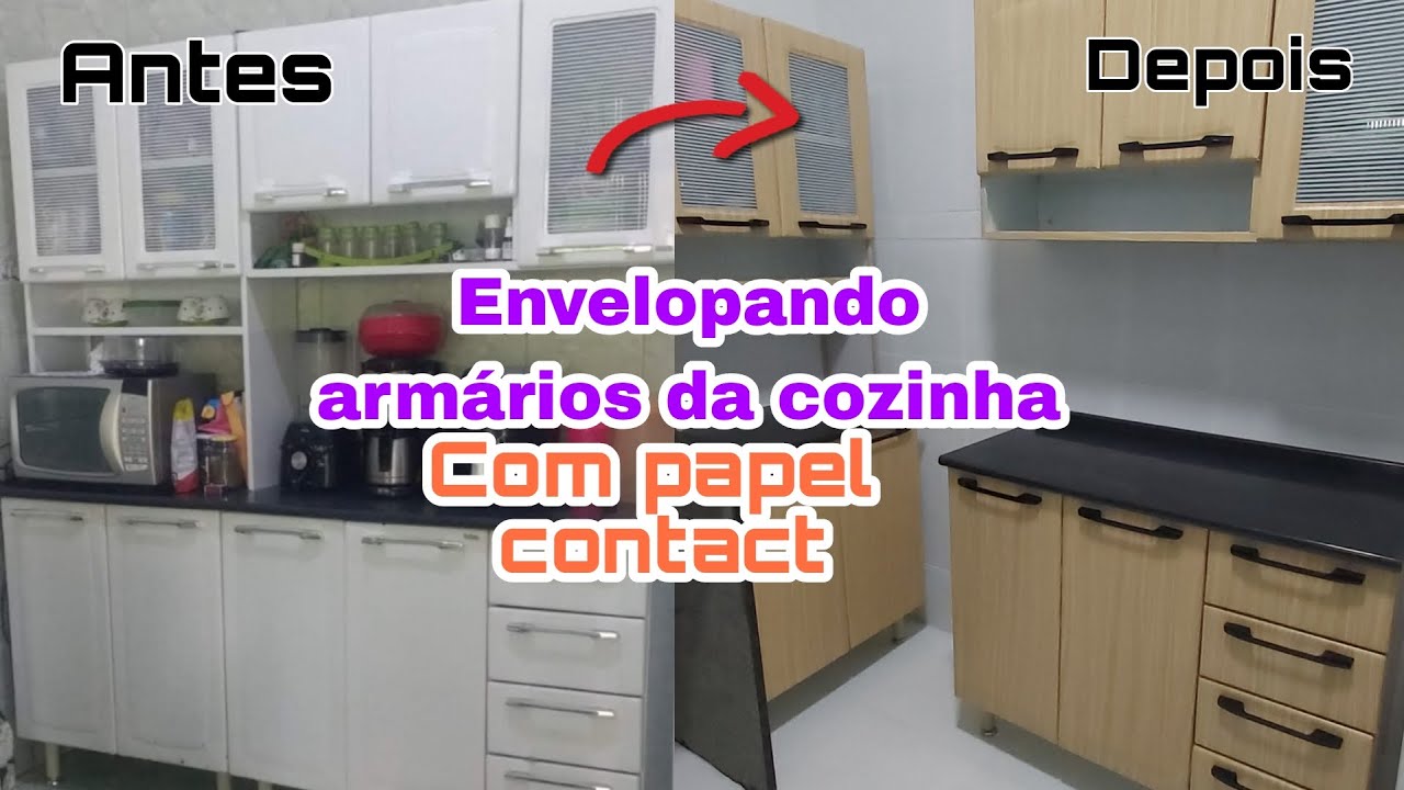 REFORMANDO ARMÁRIOS DA COZINHA COM PAPEL CONTACT