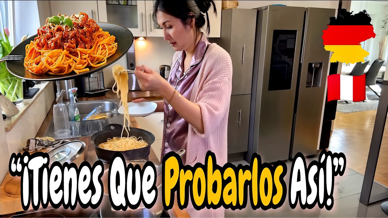 TALLARINES ROJOS  con pollo a mi estilo desde Alemania 🇩🇪😋  | Shirley Tocic