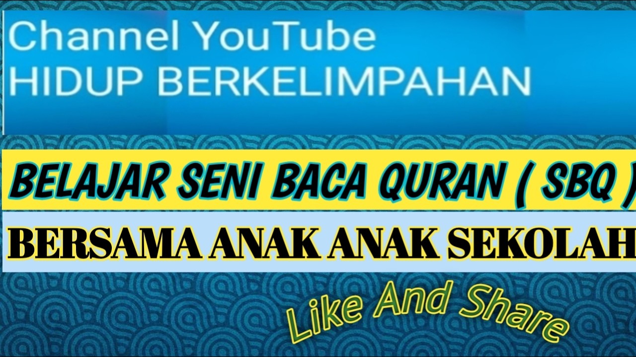 Awal Belajar SBQ ( SENI BACA QURAN ) 