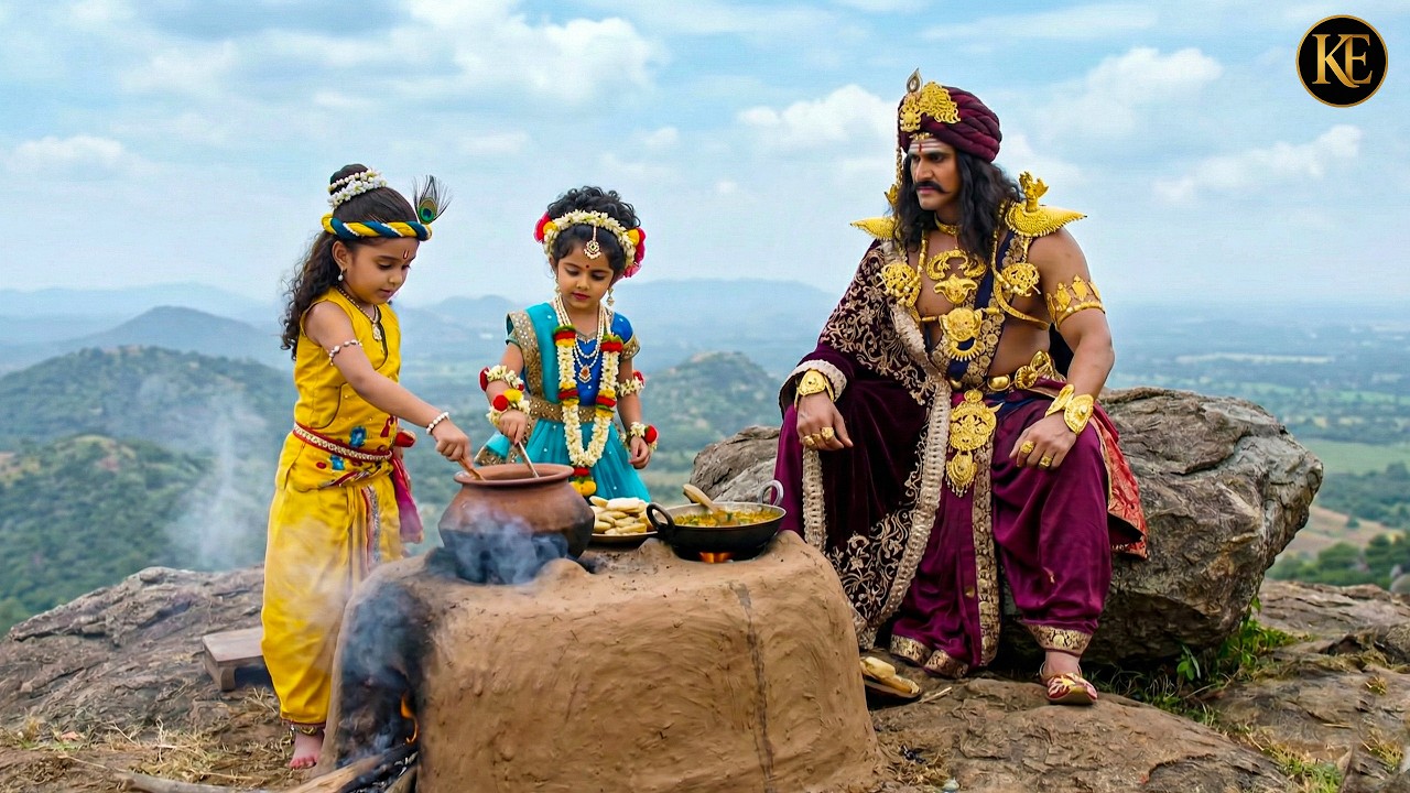 कान्हा और राधा ने कंस मामा के साथ बैठकर खाना बनाया। || YMKN || Shree Krishan Leela