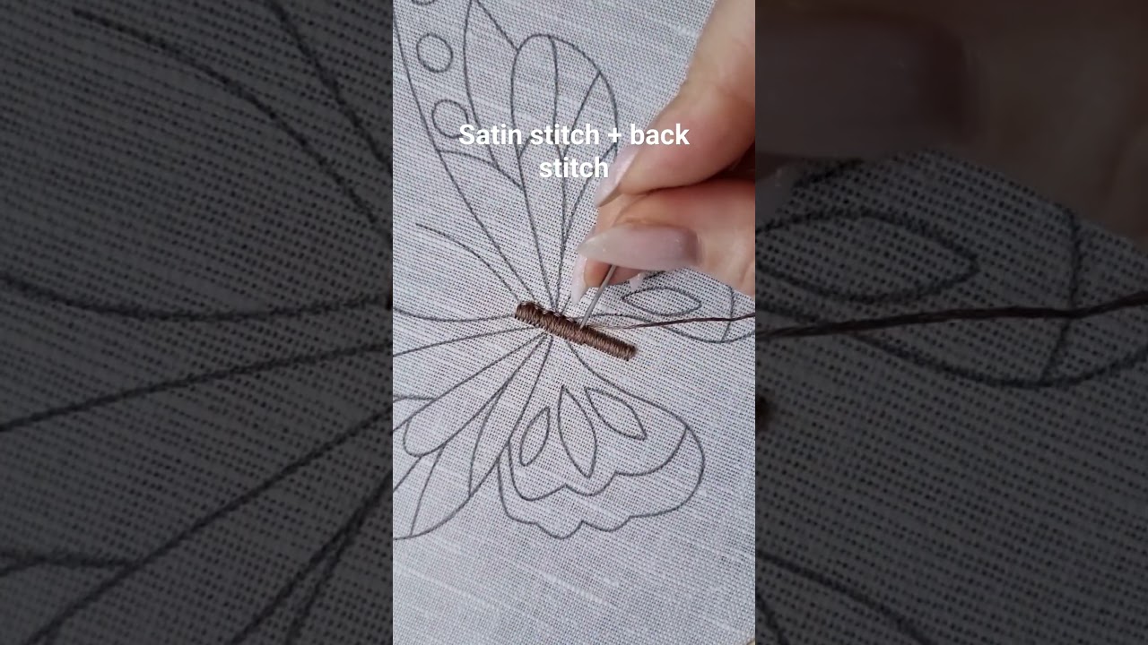 Butterfly body embroidery #handmade #art #embroidery #handembroidery #stitch #needle