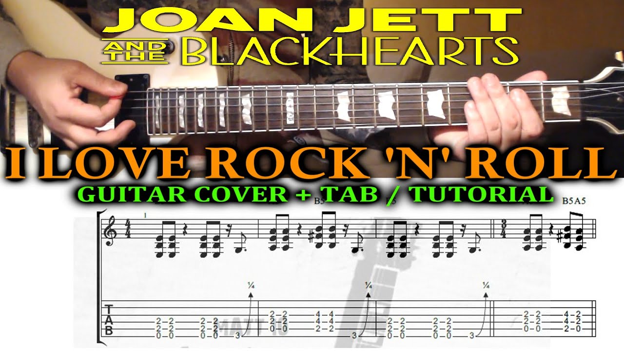 I LOVE ROCK N ROLL Guitar TAB Cover | Easy Rock Song TABS | Joan Jett & The Blackhearts