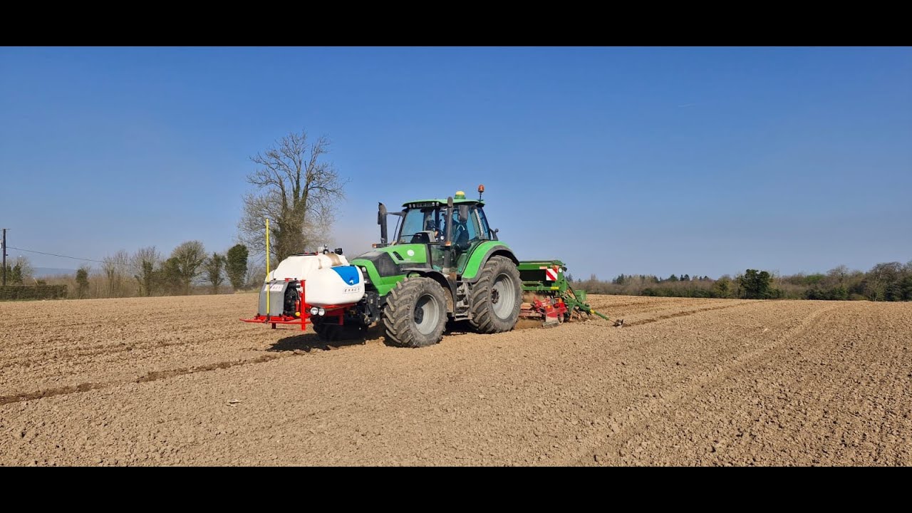 Deutz 6180 sowing barley April 2025
