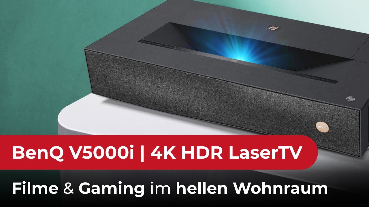 BenQ V5000i | 4K HDR Ultra Kurzdistanz RGB LaserTV Beamer für Filme und Gaming in hellen Wohnräumen