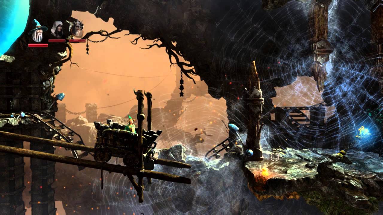Trine 2 Hardcore walkthrough, PS4, Level 20 - Zwergenhoehlen - Dwarven Caverns - solo