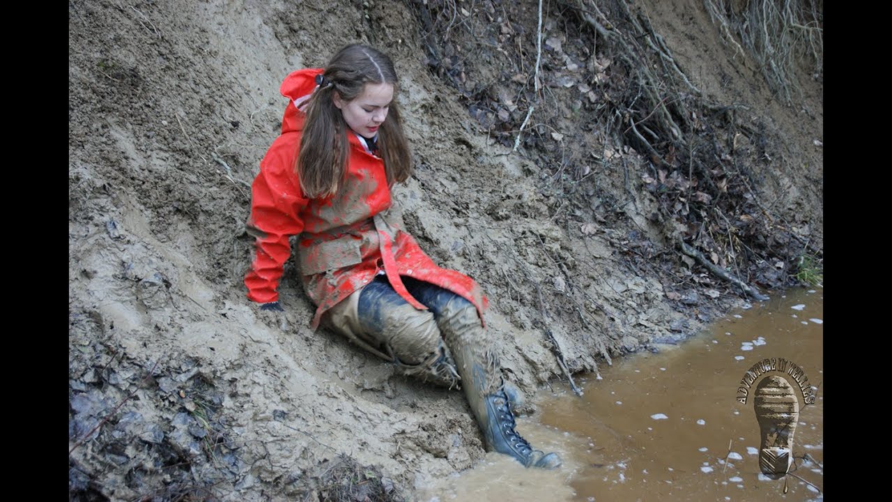 In search of mud part 1 (in red rubber raincoat)
