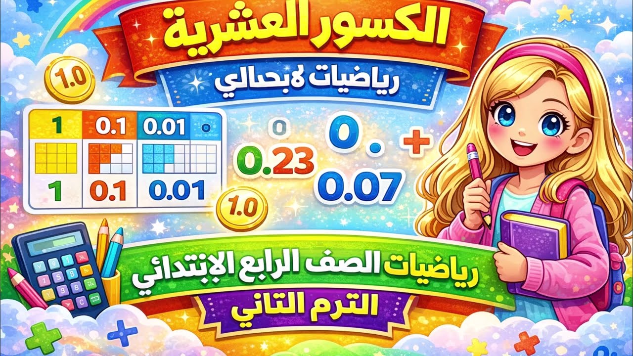 الكسور العشرية بسهولة في حصة واحدة 💪 | شرح + قراءة وكتابة + القيمة المكانية 🔥 رياضيات رابعة ابتدائي