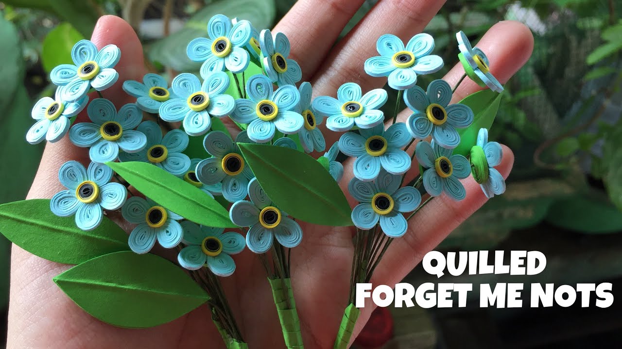 How To Make Quilling Flower Forget Me Nots | Quilled Forget Me Nots