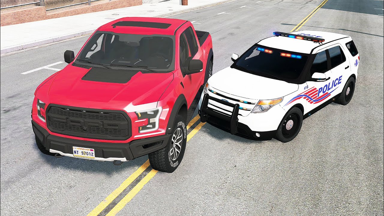 Highway Police Chases #5 - BeamNG drive (4K)