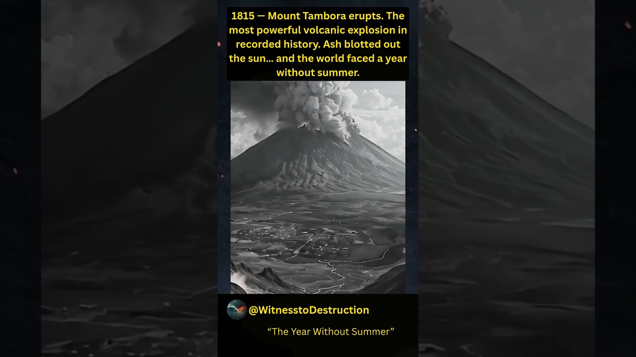 1815 &mdash; Mount Tambora erupts  The most powerful volcanic explosion in recorded history