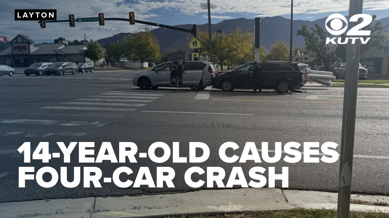 14-year-old takes parent's car without permission, causes four-car crash in Layton