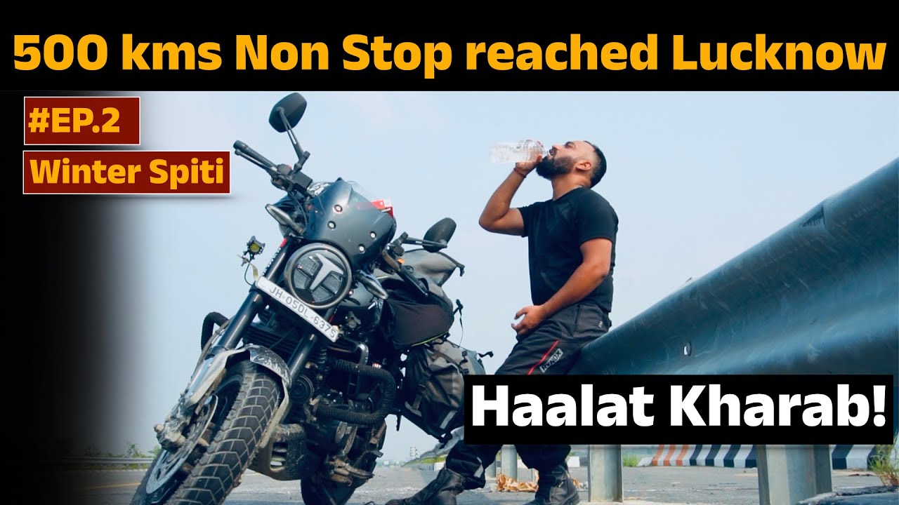Ep.2 Non Stop 500 kms with TVS Ronin reached Lucknow | Winter Spiti moto vlog
