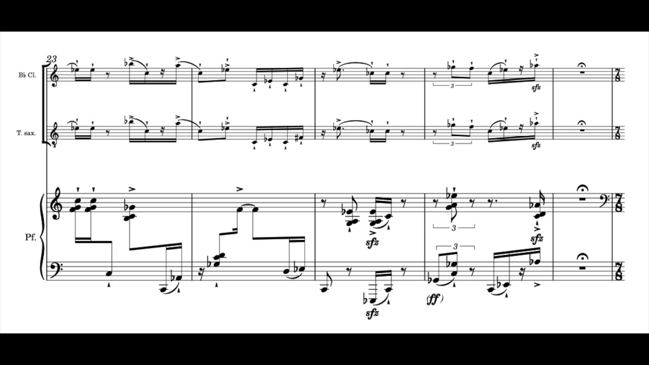 Alessandro Adamo - Composite Portrait for Clarinet, Saxophone and Piano (2023) [Score-Video]