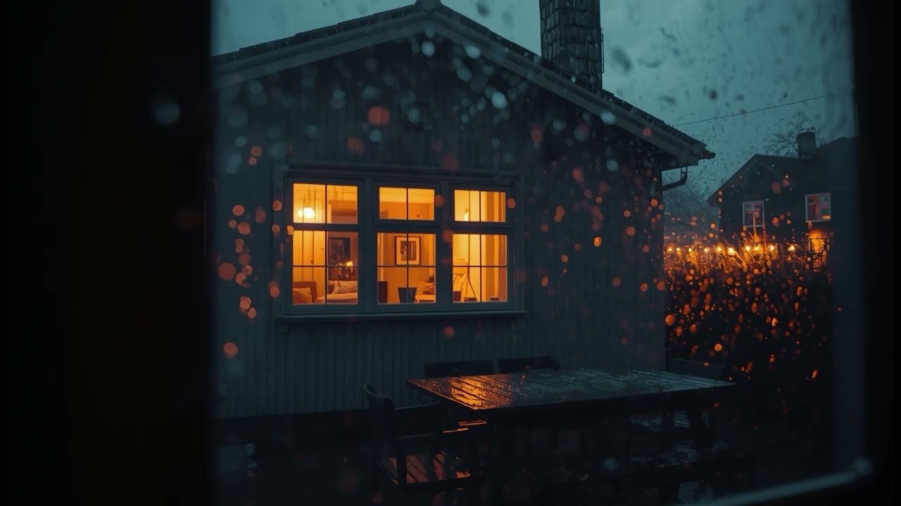 Rainy Night in a Cozy Swedish Apartment | Relaxing Rain Sounds