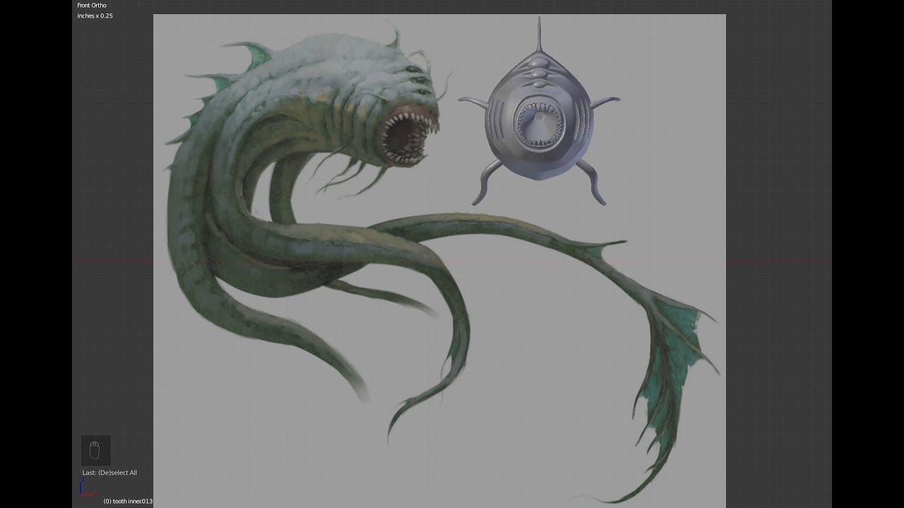 Aboleth Pt. 1 - Modeling Head, Eyes, and Mouth