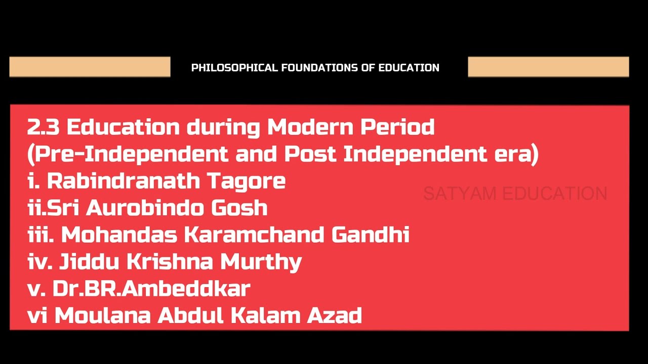 1ST SEM UNIT 2.3 PHILOSOPHICAL FOUNDATIONS OF EDUCATION