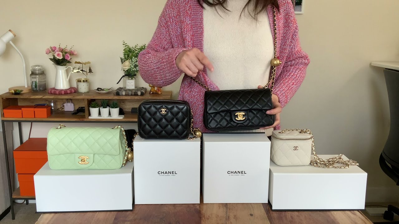 【香奈儿购物分享】我在巴黎总店一口气买了4只香奈儿包包！超难买的小金球大Mini，香奈儿白色小盒子，小金球相机包 | 香奈儿2022春夏新款
