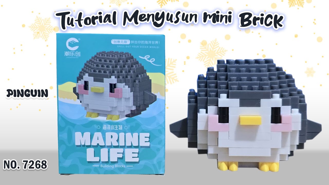 MEMBUAT MAINAN ANAK MINI LEGO BRICKS NANO BLOCKS MARINE LIFE SERIES NO. 7268 PINGUIN