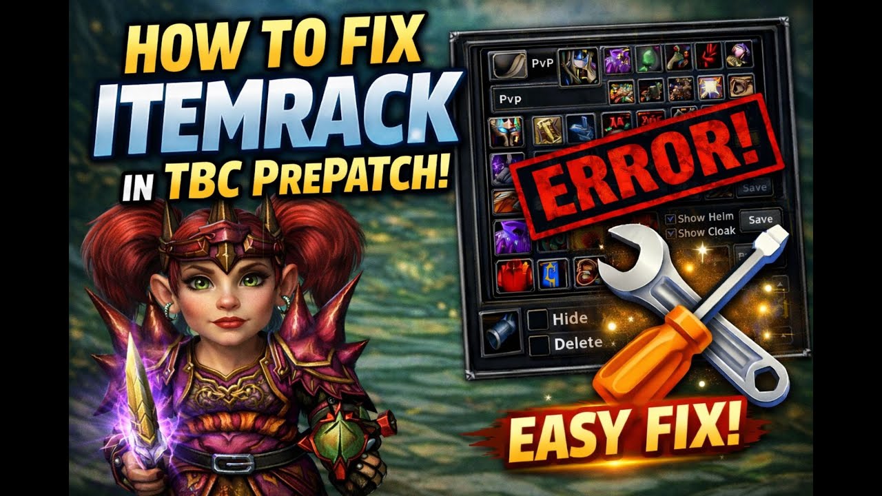 Easy Fix for Item Rack in TBC Pre-Patch (Still works!)