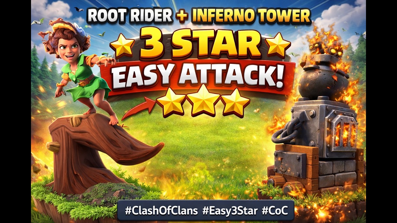 ROOT RIDER and FURNACE EASY 3 STAR ATTACK  | Clash of Clans