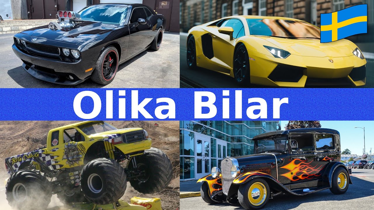Olika Bilar | Namn & Ljud | Fordon F&ouml;r Barn | Svenska
