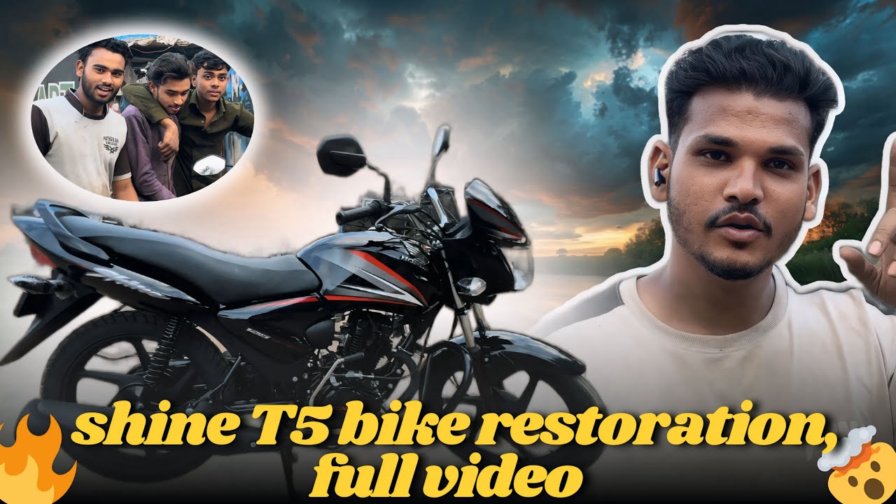 Shine T5 bike full restoration ￼🤯🔥 happy customer 😊❤️ garage address Aurangabad Khultabad rod ￼￼￼