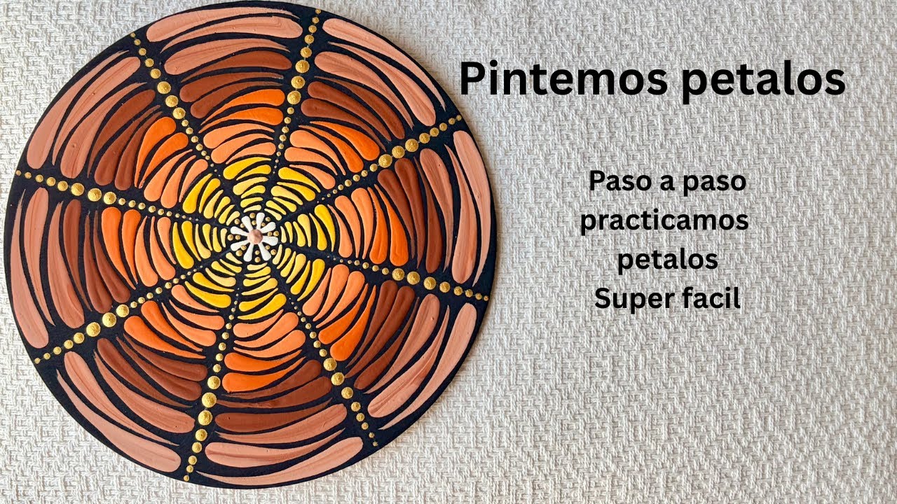 Pintemos un Mandala, paso a paso, super facil! practicamos petalos!