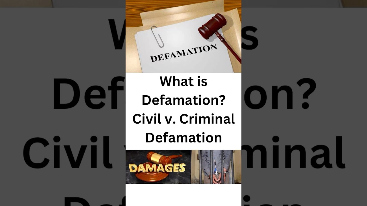What is Defamation. Civil v. Criminal Defamation #legal #law #news