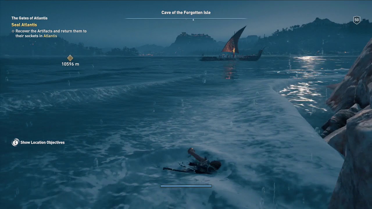 how to get out of cave of forgotten isle cyclops ac odyssey