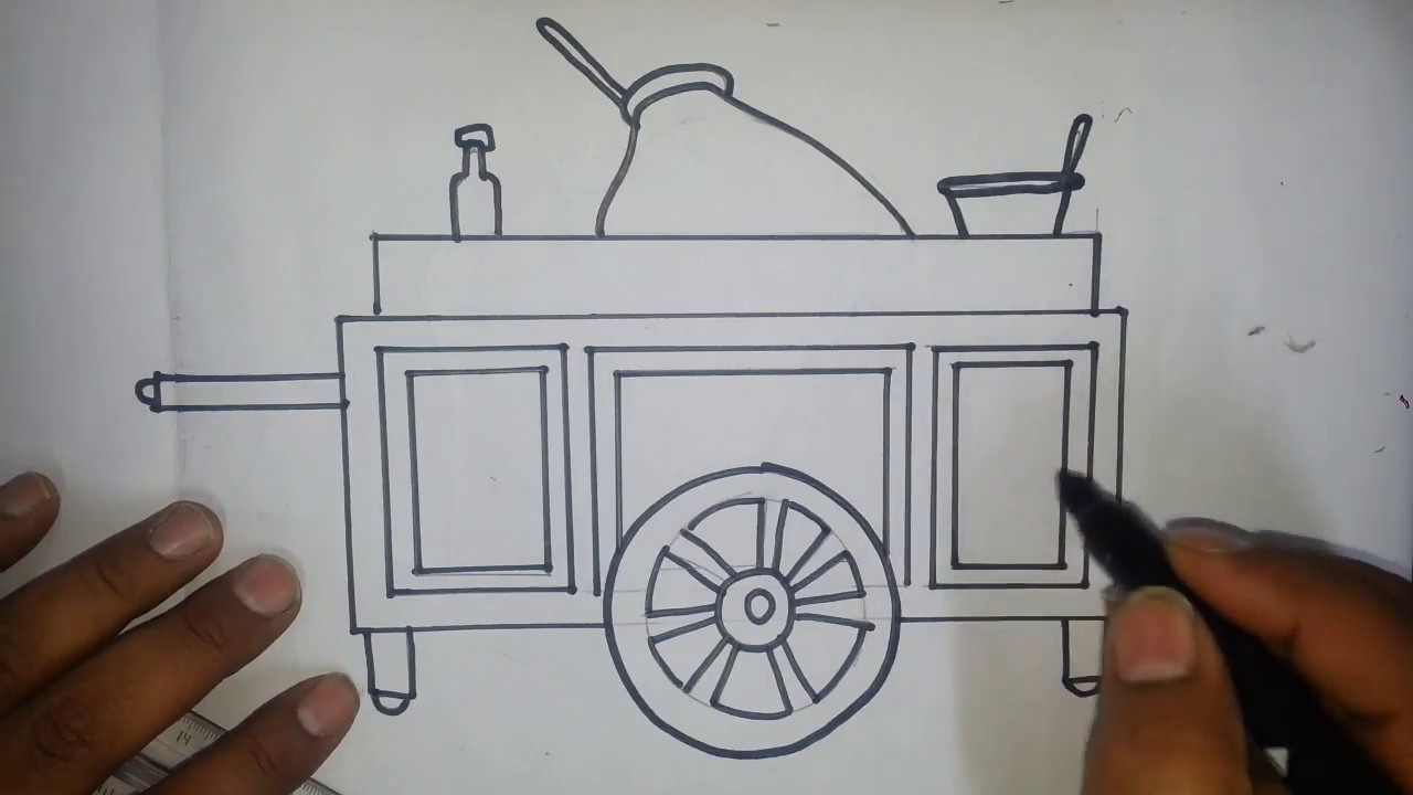 طريقة رسم عربية الفول جزء اول رسم بالقلم الرصاص والتحديد بالقلم الاسود تعليم الرسم للمبتدئين