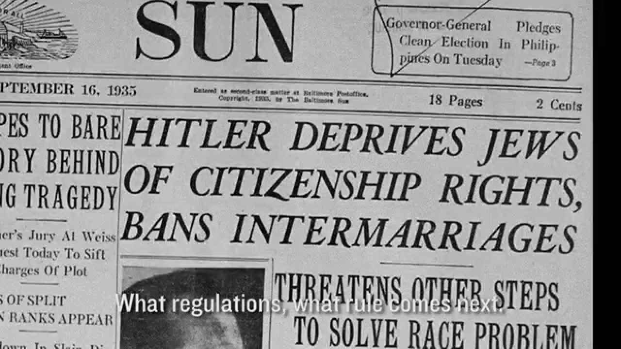 Fritz Gluckstein Reflects on the Nuremberg Race Laws