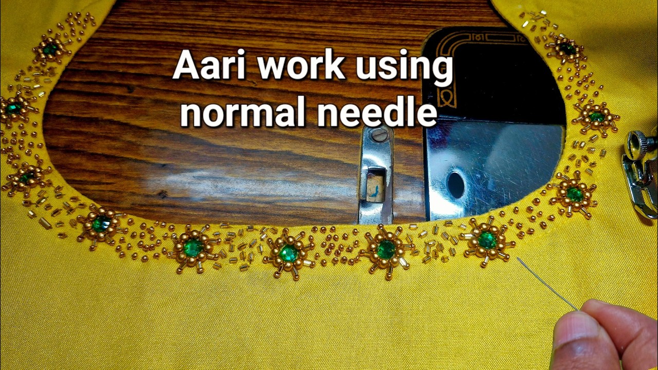 Simple and easy Aari work using normal needle on stitched blouse | Trending aari work blouse design