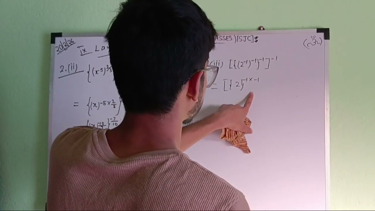 Class 9th wb board Chapter 2 Law of Indices Part 4 Full explanation....
