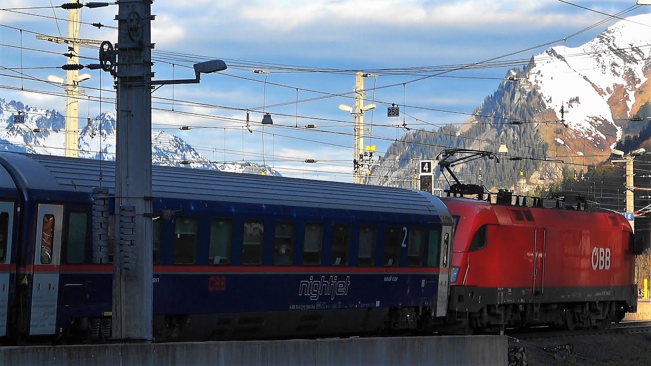 ARLBERGBAHN: Langen am Arlberg/🌙⭐ NightJet Autoreisezug➡Dornbirn/ Railjet Dornbirn➡Wien HBF