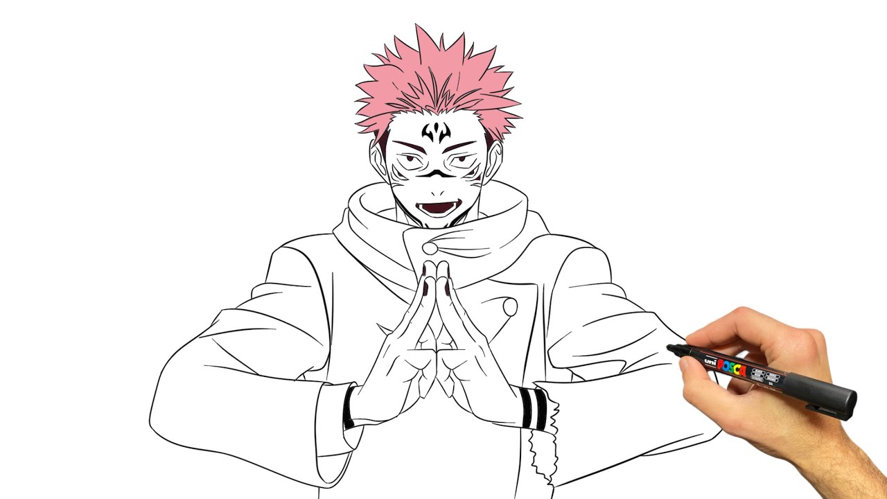 How to Draw Sukuna Domain Expansion Hand Sign - Step By Step Drawing Tutorial