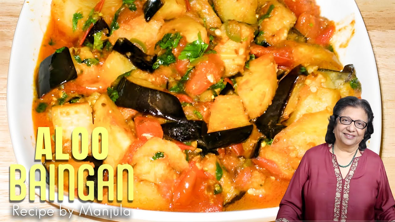 Aloo Baingan | Potatoes and Eggplant | Baingan Aloo Recipe by Manjula