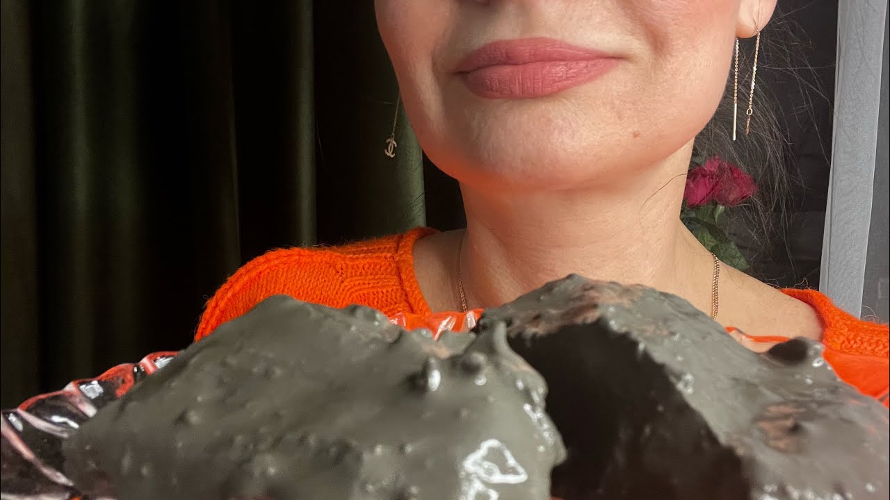ASMR crunch of chalk in paste/ Мел Хвалынский, Добрый, паста из Серого Жемчуга#asmr #eatingsounds 