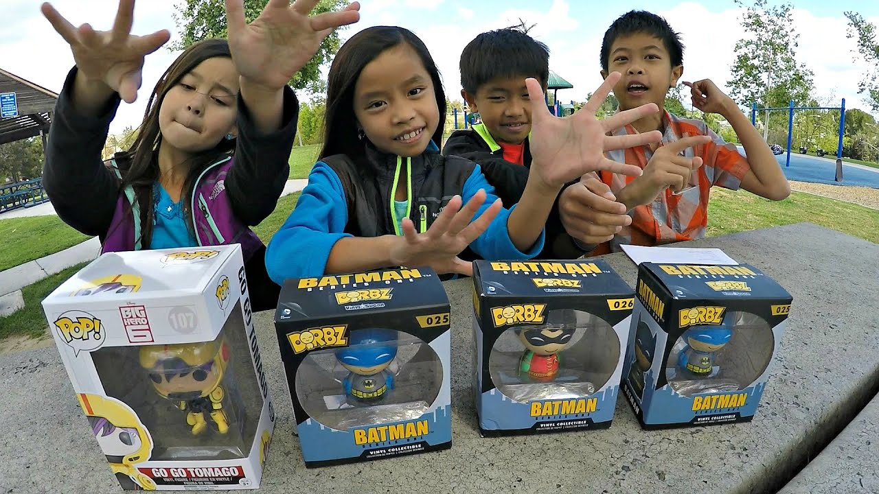 Dorbz Batman 025 & Robin Series One 026 Compared To Funko POP! Big Hero 6 Go Go Tomago