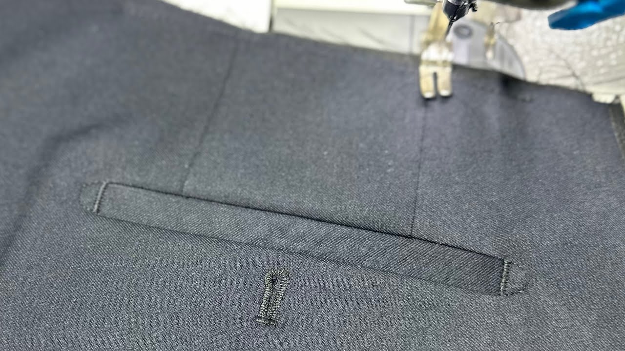 How to sew a single-edge back pocket for pants 