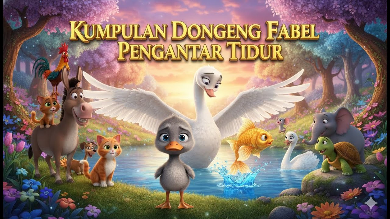Kumpulan Dongeng Pengantar Tidur Fabel Hewan | umpulan Dongeng Hewan Gajah Bebek Angsa Kura-Kura