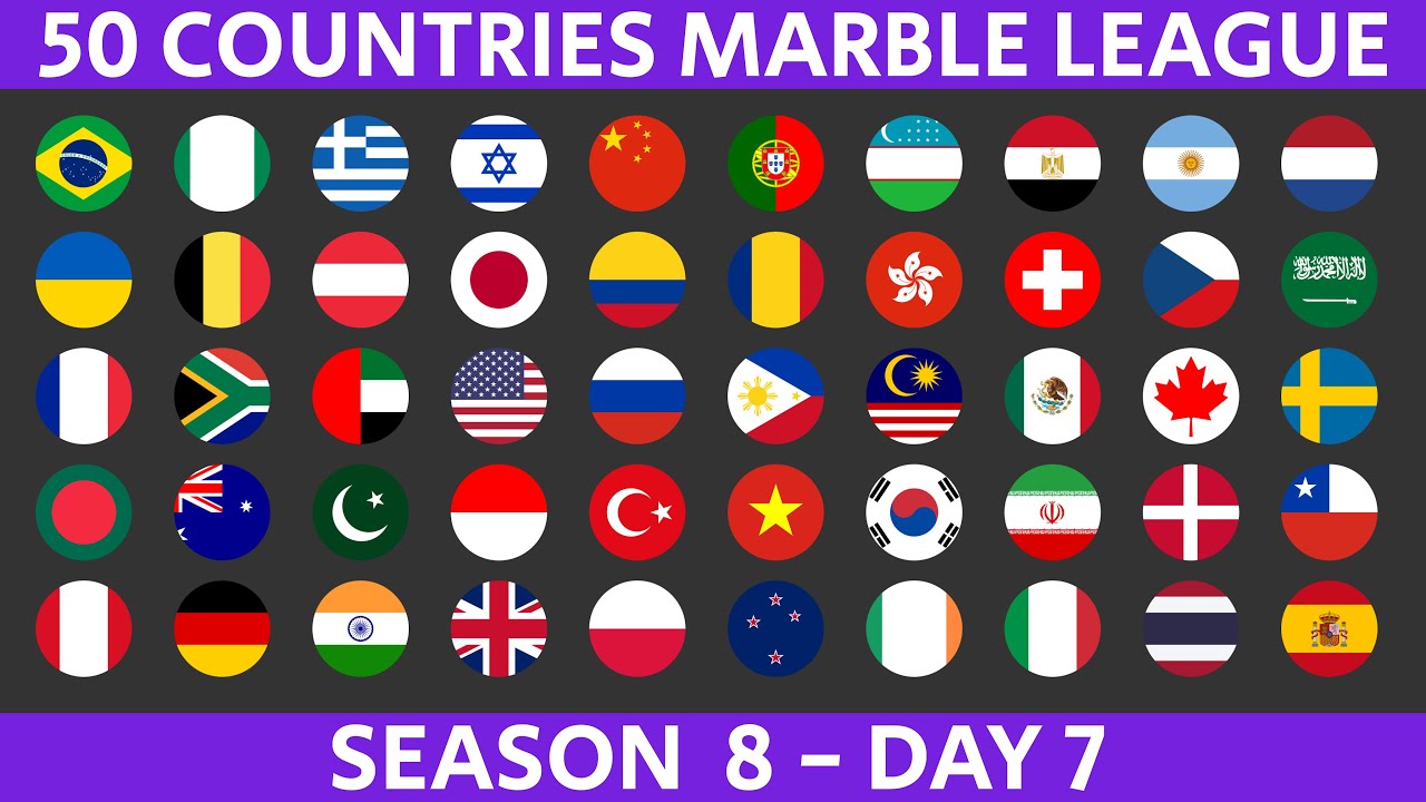 50 Countries Marble Race League Season 8 Day 7/10 Marble Race in Algodoo