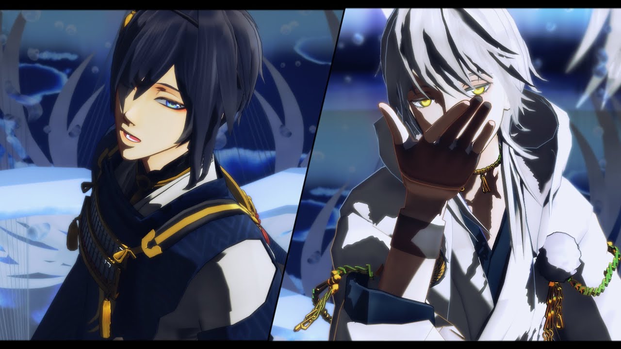 【MMD刀剣乱舞】 絶え間なく藍色【鶴丸国永/三日月宗近】