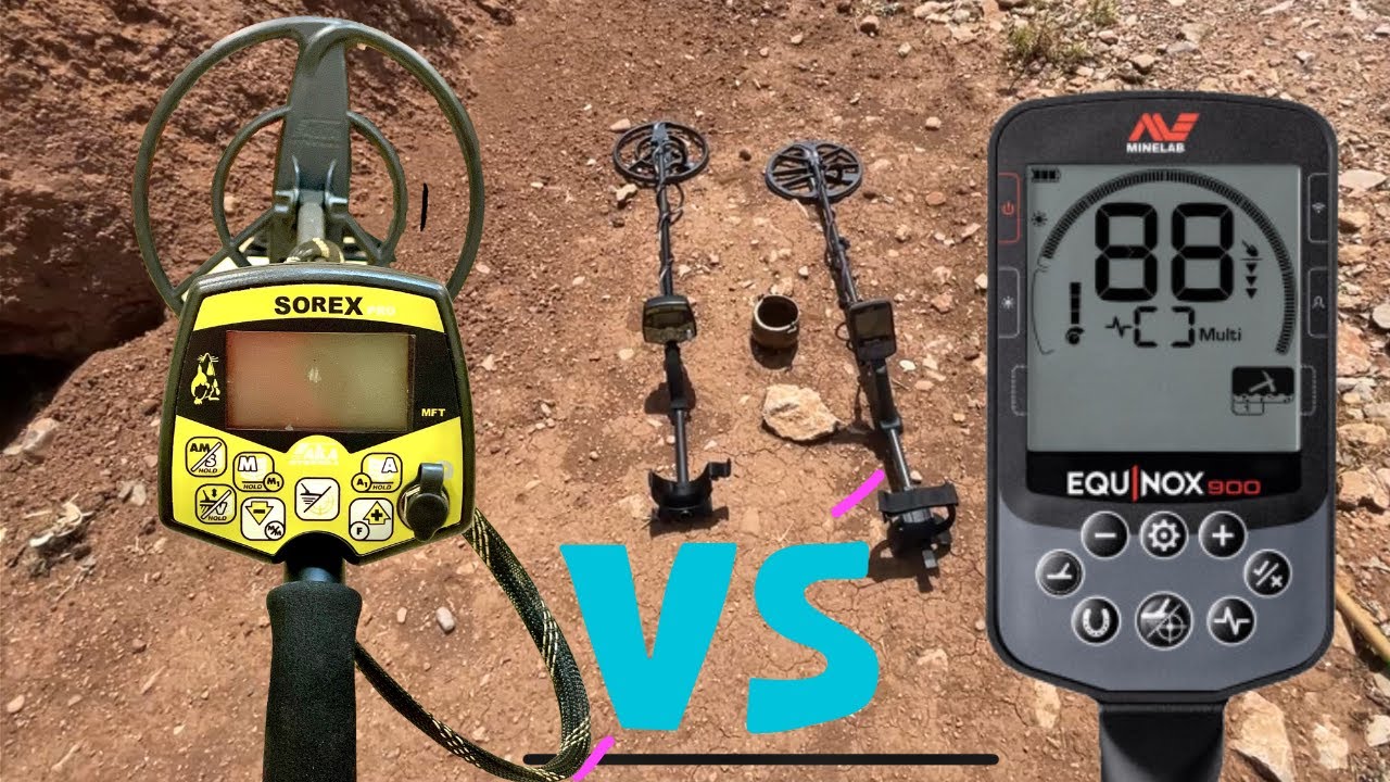 AKA sorex pro vs minelab Equinox 900  مقارنة بين جهاز عمق cm 50