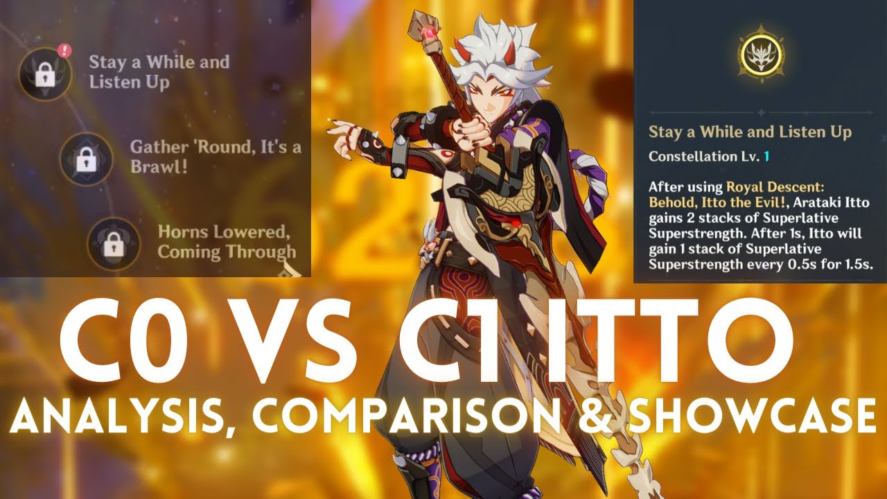 C1 Itto don't need to stack CA Combo? An Analysis and Comparison between C0 and C1 Arataki Itto!