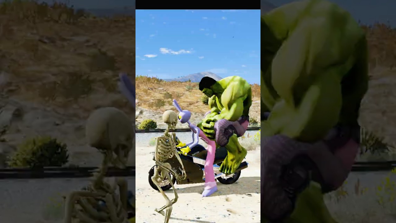 GTA5 JAX RAGDOLL WON CRAZY BIKE JUMP CHALLENGE WITH HULK #shorts