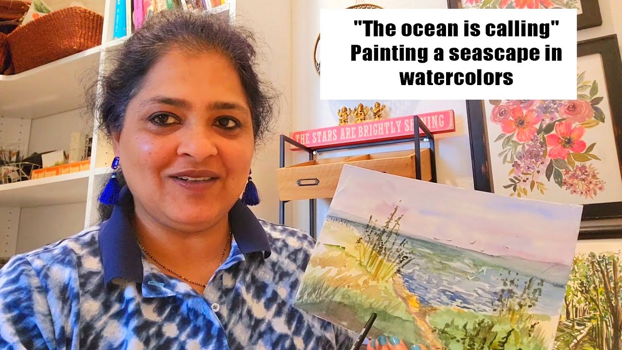 The "Ocean is calling"🌊Painting a seascape in watercolors🌊 step-by-step